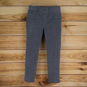 Rafaella Jeggings Jeans Womens Sz 8 Black Geometric Straight Leg Stretch Comfort